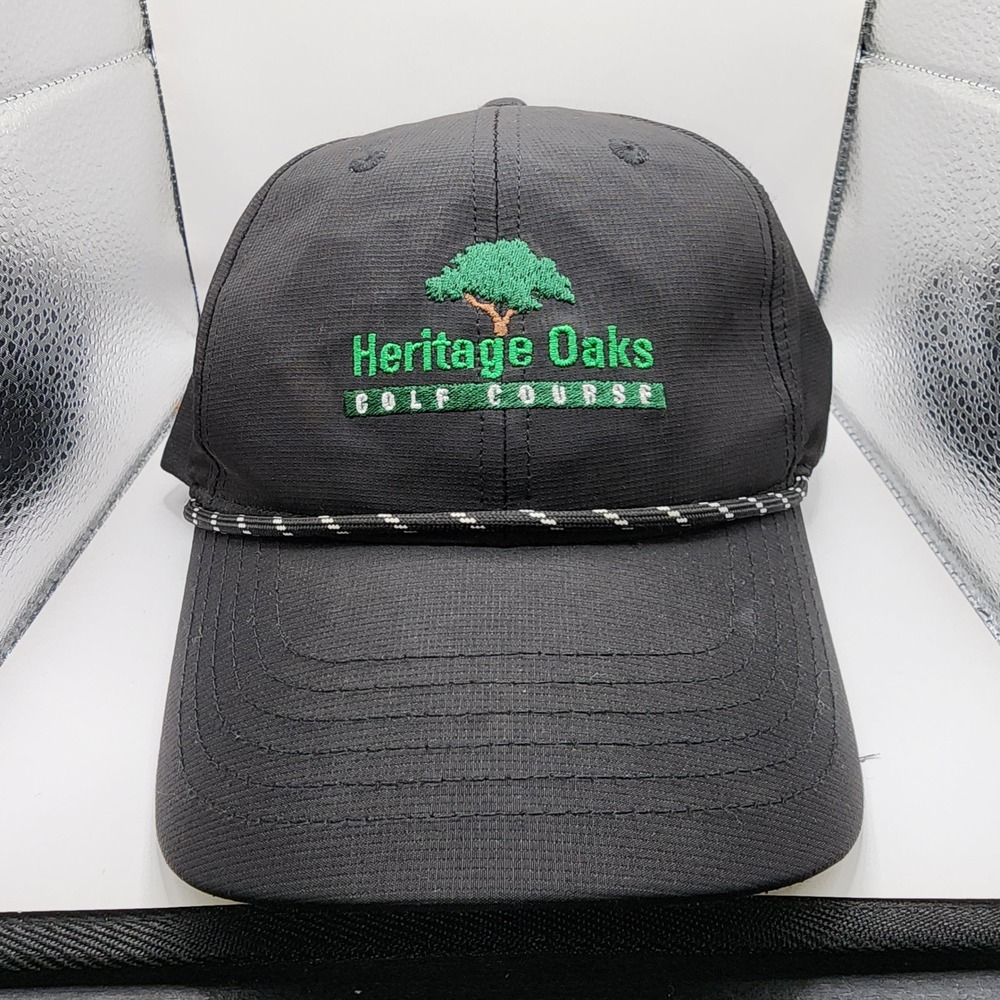 The Ouimet Golf Heritage Oaks Golf Course Hat Mens OSFA Black Rope Ripstop Cap